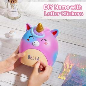 img 2 attached to Magical Unicorn Piggy Bank For Girls With Stickers And Bracelet - Durable And Spacious Money Saving Solution For Kids