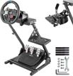 adjustable racing wheel stand with shifter upgrade compatible with logitech and thrustmaster gaming wheels - pedals and controller not included logo