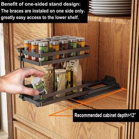 img 3 attached to Maximize Your Kitchen Space With Junyuan'S Double Pull Out Spice Rack Organizer - Fits Perfectly In Upper Cabinets And Pantry Closets (6.25"-Double, Black)