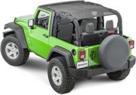 🌞 black mastertop shademaker freedom mesh bimini sun shade top for jeep wrangler jk 2-door 2007-2018 - uv ray, wind, and noise blocking - compatible with hard top - quick installation логотип