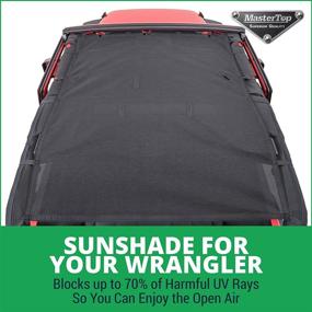 img 3 attached to 🌞 Black MasterTop ShadeMaker Freedom Mesh Bimini Sun Shade Top for Jeep Wrangler JK 2-Door 2007-2018 - UV Ray, Wind, and Noise Blocking - Compatible with Hard Top - Quick Installation