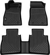 viwik all-weather floor mats for 2014-2019 sentra - custom fit full set with front & rear coverage - tpe black logo