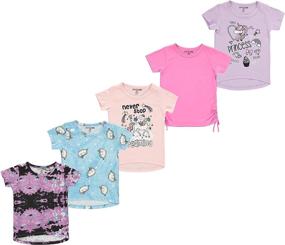 img 4 attached to 👧 Cute Verbage Printed Cotton Girls' Clothing for Active Fun!