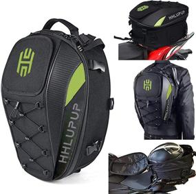 img 4 attached to Motorcycle Tail Bag Seat Helmet With Password Lock - 38L Motorcycle Backpack Waterproof Luggage Bags Waterproof Luggage Bags Motorbike Helmet Bag 25L-38L Large Capacity Dual Use Bag (Green)