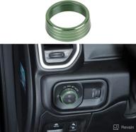 green aluminum metal headlights switch button knob ring trim cover - upgrade your dodge ram 2018-2021 up логотип