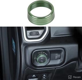 img 4 attached to Green Aluminum Metal Headlights Switch Button Knob Ring Trim Cover - Upgrade Your Dodge RAM 2018-2021 UP