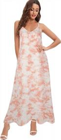img 4 attached to Women'S Summer Floral Printed V Neck Boho Maxi Dress With Adjustable Spaghetti Straps, Pockets & Belt