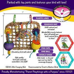 img 3 attached to Супер Птичьи творения SB965 Мини морская трава с подкормочной стенкой для игрушки птиц: Размер, Габариты и Преимущества
