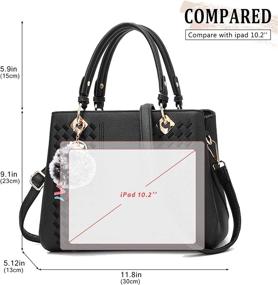 img 2 attached to SYKT Satchel Purses Handbags Shoulder Women's Handbags & Wallets : Satchels