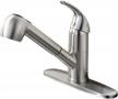 upgrade your kitchen with ufaucet's modern brushed nickel single lever sink faucet with pull out sprayer logo