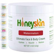 hydrate, soften and smooth with our watermelon face moisturizer and body lotion - aloe vera and coconut oil infused cream for dry skin, eczema and rosacea relief, and wrinkle prevention (4oz) logo