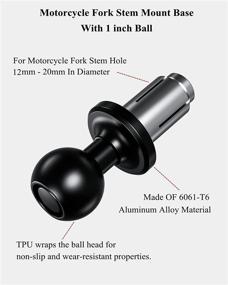 img 3 attached to 🏍️ BRCOVAN Motorcycle Fork Stem Base with 1'' TPU Ball for Stems Tube Hole 12mm to 20mm: Compatible with RAM Mounts B Size Double Socket Arm