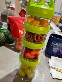 img 5 attached to SELEWARE Portable Stackable Food Storage Containers For Snacks Formula Powder And Drinks Twist Lock System Airtight Leak-Proof BPA And Phthalate Free Blue Green And Orange