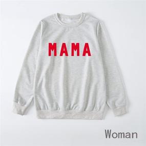 img 1 attached to 👩 Stylish Women Baby Family Matching Sweatshirt: Mama Mini Print Sweater Pullover Top for Mommy and Me Fall Winter Fashion