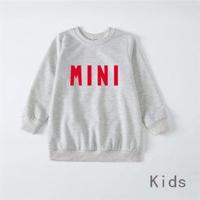 img 2 attached to 👩 Stylish Women Baby Family Matching Sweatshirt: Mama Mini Print Sweater Pullover Top for Mommy and Me Fall Winter Fashion