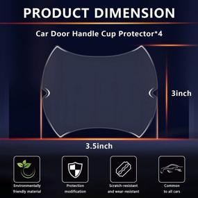 img 3 attached to 🚗 Ouzorp Transparent Car Door Handle Cup Protector - Side Sticker Scratch Protection Film (Set of 4)