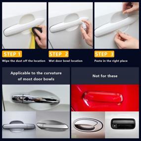 img 1 attached to 🚗 Ouzorp Transparent Car Door Handle Cup Protector - Side Sticker Scratch Protection Film (Set of 4)