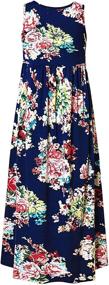 img 3 attached to Dresses Floral Summer Holiday Sun Dress Girls' Clothing ~ Dresses