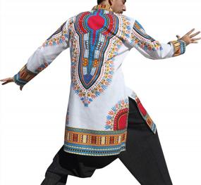 img 1 attached to Formal Kurta Shirt - RaanPahMuang Long Sleeve Stand Up Collar Dashiki Button Down