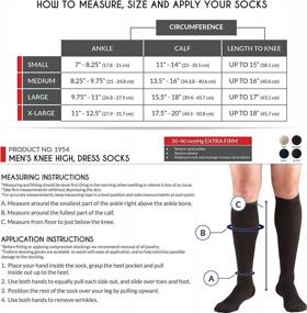 img 3 attached to Truform Men'S Dress Compression Socks: 30-40 MmHg, Knee High Length For Over Calf Support