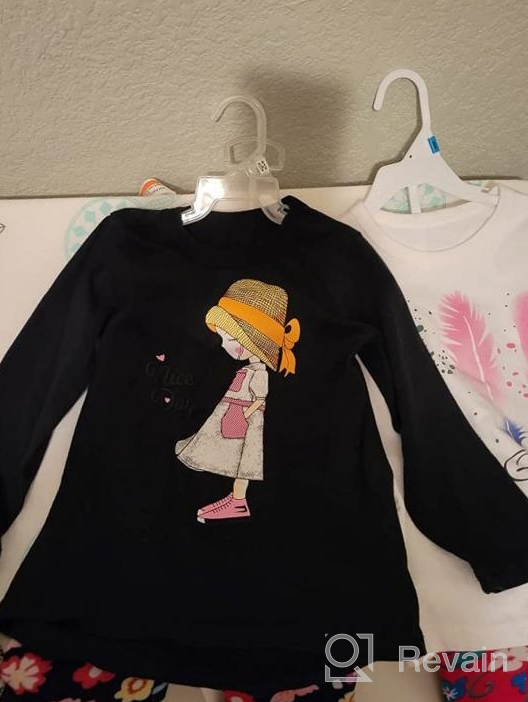 img 1 attached to 🌸 Casual Graphic Flower Girl Tops - Jersey Tunic Shirts Set of 3 - Long Sleeve Cotton Crewneck Tees in Pink and Purple - Size 7 review by Patricia Valverde