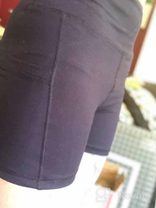 img 1 attached to Women'S High Waist Biker Shorts With Deep Pockets - Tummy Control And Moisture-Wicking For Yoga, Running And Athleisure Wear review by Maryland Hess