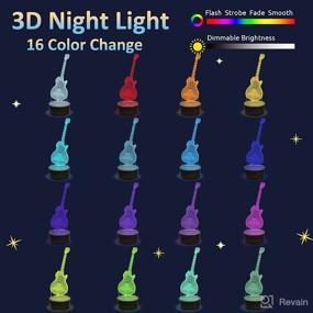 img 2 attached to 🎸 Electric Guitar Lamp Gift: Attivolife 3D Night Light with Remote Control + Timer | 16 Color Changing Desk Lamp for Kids Room Decor | Plug in Best Cool Xmas Birthday Gift for Musical Lovers, Boys, Girls, Men