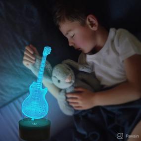 img 1 attached to 🎸 Electric Guitar Lamp Gift: Attivolife 3D Night Light with Remote Control + Timer | 16 Color Changing Desk Lamp for Kids Room Decor | Plug in Best Cool Xmas Birthday Gift for Musical Lovers, Boys, Girls, Men