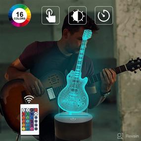 img 3 attached to 🎸 Electric Guitar Lamp Gift: Attivolife 3D Night Light with Remote Control + Timer | 16 Color Changing Desk Lamp for Kids Room Decor | Plug in Best Cool Xmas Birthday Gift for Musical Lovers, Boys, Girls, Men