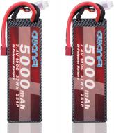 awanfi 2s lipo battery 100c 5000mah 7.4v lipo battery ​hard case with dean-style t connector for traxxas rc car trucks 1/8 1/10 rc vehicles boat vehicles (2 pack) logo