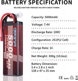 img 3 attached to Awanfi 2S Lipo Battery 100C 5000Mah 7.4V Lipo Battery ​Hard Case With Dean-Style T Connector For Traxxas Rc Car Trucks 1/8 1/10 Rc Vehicles Boat Vehicles (2 Pack)
