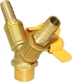 img 1 attached to Joywayus 3/8" ID Hose Barb, Y Shaped Type 1/2" Male Thread Union Intersection/Split Brass Shut Off Ball Valve Fitting