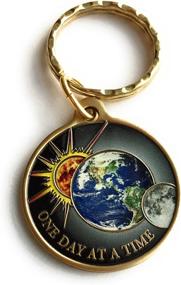 img 1 attached to Serenity Prayer Chip Keychain: Sun, Moon, Earth Medallion for One Day at a Time Universe