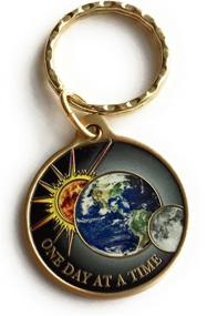 img 4 attached to Serenity Prayer Chip Keychain: Sun, Moon, Earth Medallion for One Day at a Time Universe