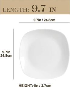 img 3 attached to Serve Your Favorite Meals In Style With MALACASA'S Porcelain Square Plates Set Of 6, Ideal For Any Dining Occasions