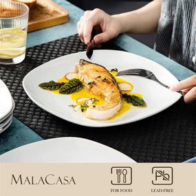 img 2 attached to Serve Your Favorite Meals In Style With MALACASA'S Porcelain Square Plates Set Of 6, Ideal For Any Dining Occasions