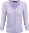 yemak women's knit cardigan sweater – 3/4 sleeve v-neck basic classic casual button down soft lightweight top (s-3xl) logo