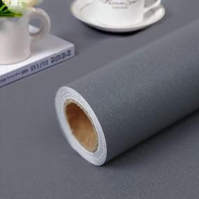 img 4 attached to DIY Decorative Roll - 15.7X118 Inch Self-Adhesive Grey Wallpaper For Living Room, TV Wall, Store Backdrops - Thick PVC Wall Pattern - Peel And Stick For Improved Home Décor