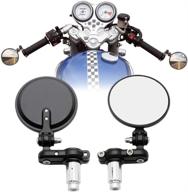 🛵 2pcs motorcycle handlebar end mirrors - 3" round folding universal side rear view mirrors for honda, scooter, suzuki, yamaha, kawasaki, victory, harley davidson and more with 7/8" handle bars логотип