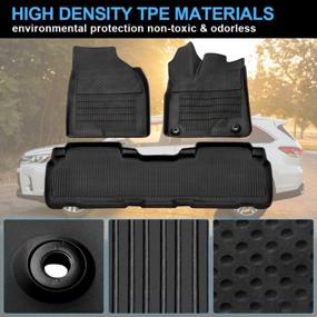 img 2 attached to MotorFansClub Floor Mats Liners - All Weather Protection For 2014-2019 Highlander Front & 2Nd Seat - TPE, Black