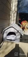 img 1 attached to Gray Cozy Pet Bed House Cave Sleeping Nest For Cats And Small Dogs By Hollypet review by Dave Calabro