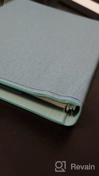 img 1 attached to Spiral Leather Journal Writing Notebook, 6 Ring Binder Refillable Diary Notepads, Vintage Business Planner Personal Organizer, Agenda For Men Women, Faux Cloth Cover, A5 Size，Teal review by Javein Harvey