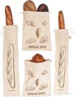 🍞 organic linen reusable bread bags – perfect storage solution for homemade bread – set of 4 bags – ideal for sourdough, baguette breads – great gift for bakers логотип