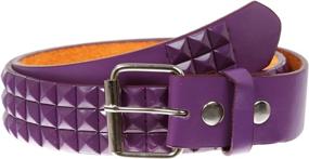 img 3 attached to 🔮 Women's Purple Leather Accessories with Pyramid Studs and Checker Patterns at Belts