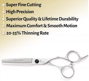 img 2 attached to Thinning Shears 6 Inch With Extremely Sharp Blades, Professional Hair Thinning Scissors, Durable, Smooth Motion & Fine Cut, Thinning Scissors With Sheath, Cleaning Leather, Key&Rings