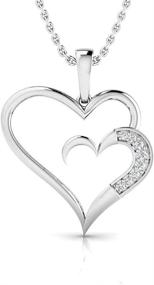 img 3 attached to Certified Natural Diamond Sterling Pendant Girls' Jewelry ~ Necklaces & Pendants