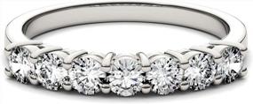 img 1 attached to Charles & Colvard 3Mm Round Moissanite Wedding Band In 14K White Gold - 0.70Cttw DEW