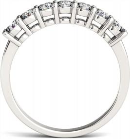 img 2 attached to Charles & Colvard 3Mm Round Moissanite Wedding Band In 14K White Gold - 0.70Cttw DEW