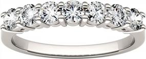 img 4 attached to Charles & Colvard 3Mm Round Moissanite Wedding Band In 14K White Gold - 0.70Cttw DEW