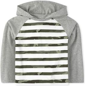 img 1 attached to Childrens Place Sleeve Hooded Shirt Boys' Clothing via Fashion Hoodies & Sweatshirts
